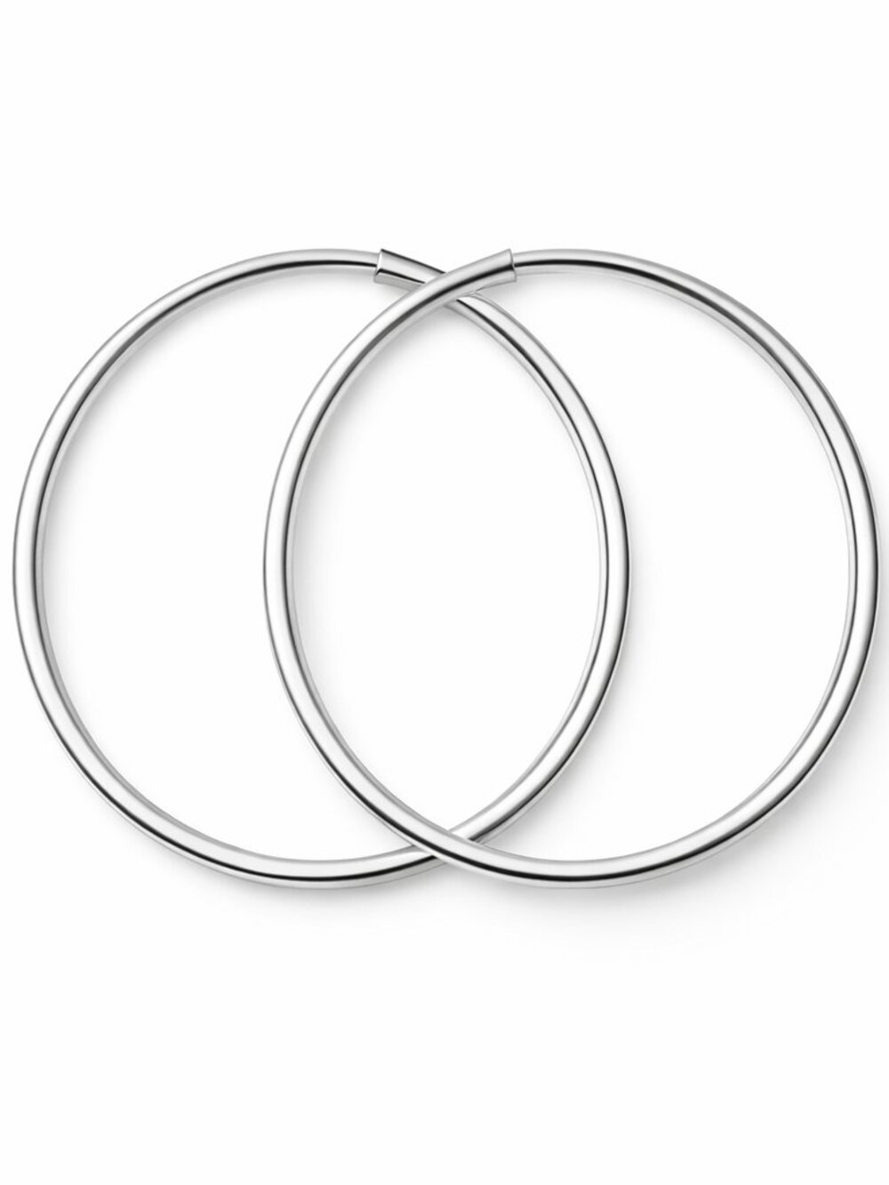 Sterling Silver Hoop Earrings 1.7” Classic Everyday Hoops